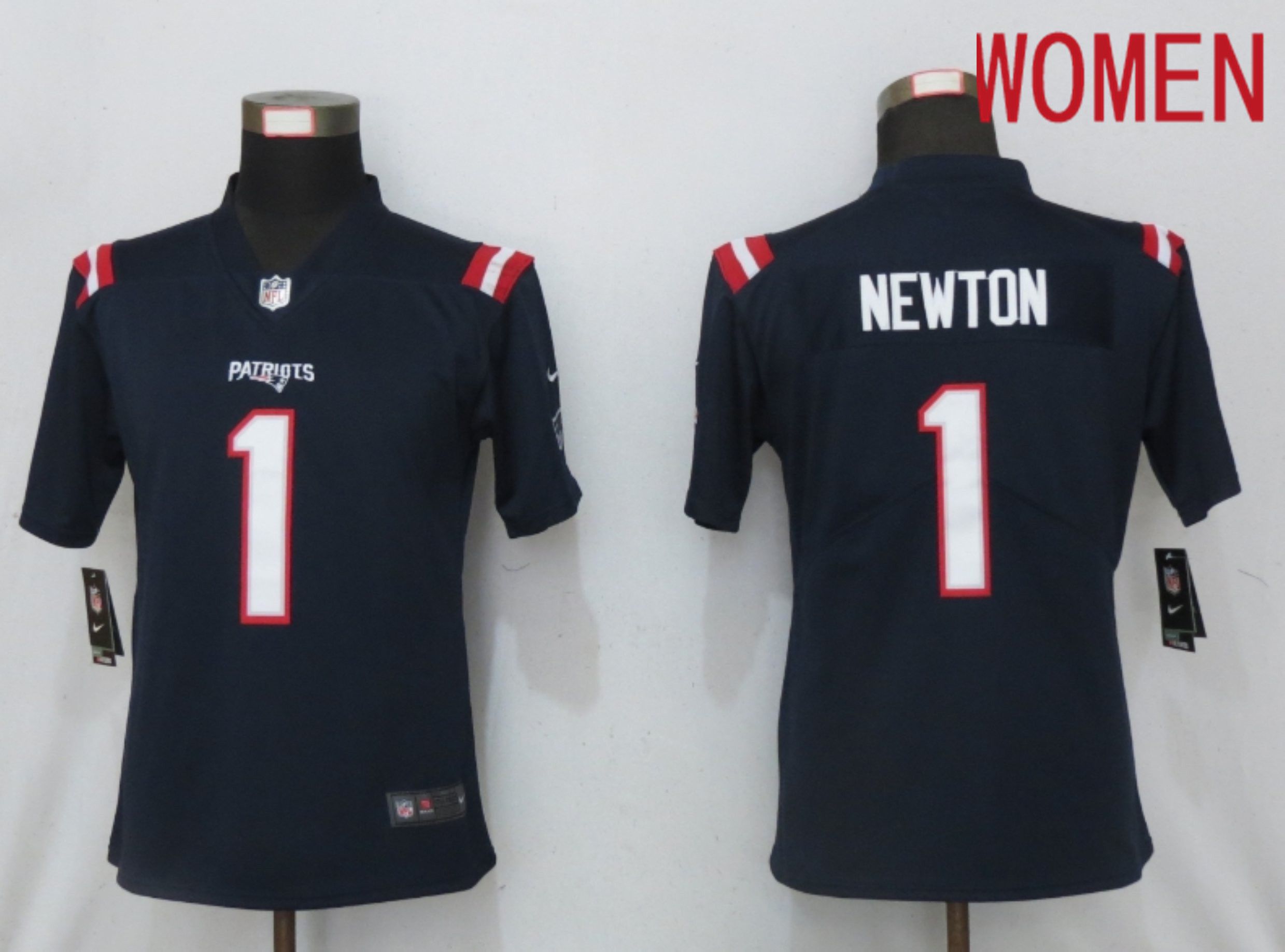 Women New England Patriots #1 Newton Blue Elite Playe Nike NFL Jersey->women nfl jersey->Women Jersey
